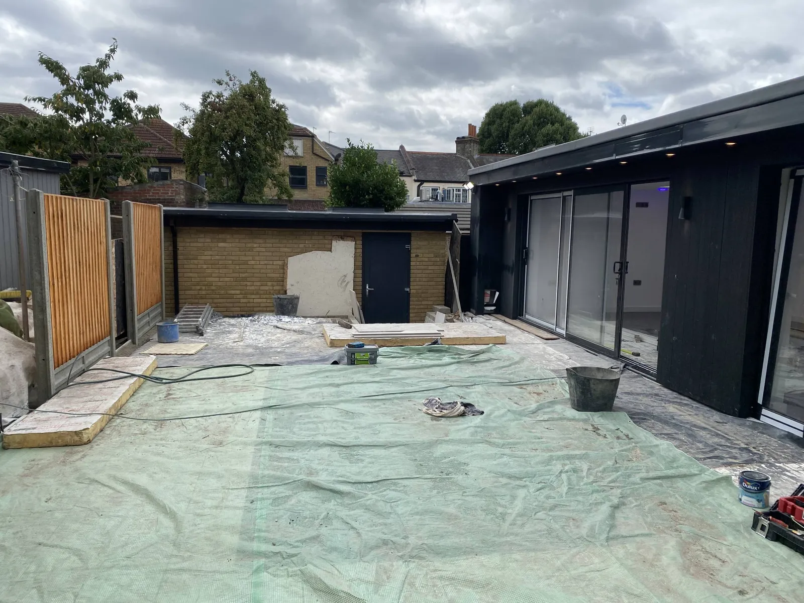 Garden room — terrace works in progress