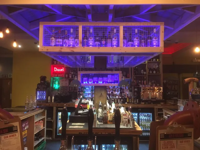 Commercial bar with bespoke lighting
